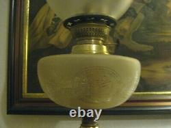 Superb Victorian oil lamp shade + Original matching font/reservoir