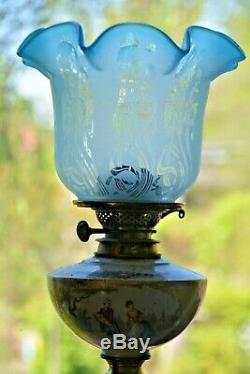 Superb pair of original Victorian 4 duplex oil lamp shade