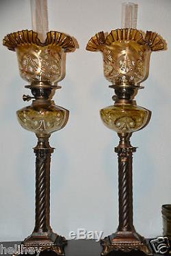 Superb pair of very beautiful Victorian oil lamp