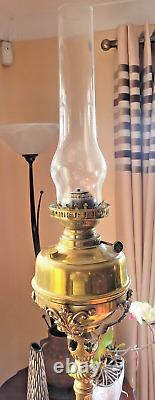 TELESCOPIC OIL LAMP STAND WITH BRASS OIL LAMP-for Rewiring