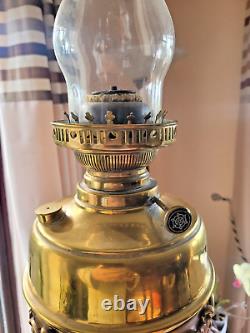 TELESCOPIC OIL LAMP STAND WITH BRASS OIL LAMP-for Rewiring