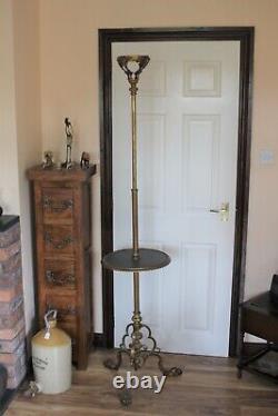 TELESCOPIC OIL LAMP STAND WITH BRASS OIL LAMP-for Rewiring