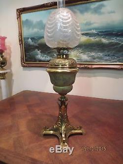 The Ultimate Antique Victorian (c1860) Hinks Banquet Oil Lamp-closed Tulip Shade