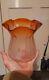 THREE Gorgeous Victorian Amber Peach Oil Lamp Shades, 2½ Inch Fitter