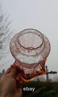 THREE Gorgeous Victorian Amber Peach Oil Lamp Shades, 2½ Inch Fitter