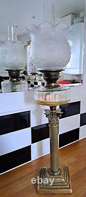Tall Victorian Glass Kerosene Paraffin Duplex Oil Lamp #1