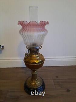 The Miller Lamp USA Antique Brass Oil/kerosene Lamp 1800s 20cm By 64cm