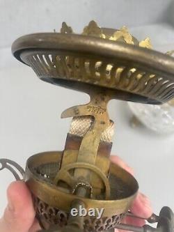 Unusual Evered burner wihth hob nail daisy cut antique oil lamp font