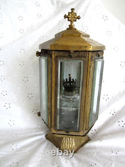 Unusual & Rare Victorian Alter/church Oil Lamp & Casket