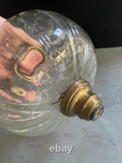 Unusual heavy thick glass uranium oil lamp font