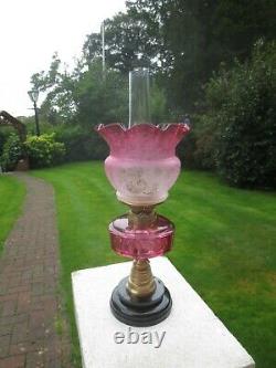 Up For Auction Is This Superb Original Victorian Glass Acid Etched Duplex Oi