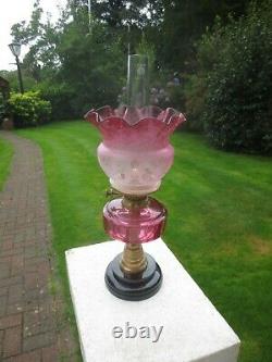 Up For Auction Is This Superb Original Victorian Glass Acid Etched Duplex Oi