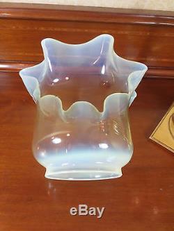 Victorian Duplex Oil Lamp W A S Benson Hinks With Original Vaseline Glass Shade