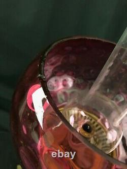 VICTORIAN Glass Lamp Shade Bullseye Gas Kerosine Oil