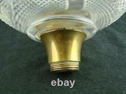 VICTORIAN HEAVY FACET CUT CRYSTAL OIL LAMP FONT BAYONET FIT, 23mm UNDERMOUNT