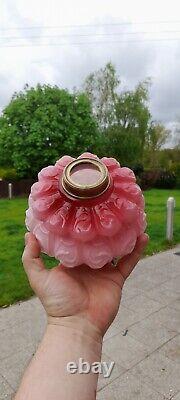 Very Attractive And Rare Cranberry Victorian Oil Lamp Font