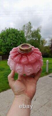 Very Attractive And Rare Cranberry Victorian Oil Lamp Font