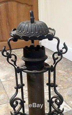 Very Rare'Ross Atkins' Overhead Victorian Sunlight oil lamp 1890- Damaged