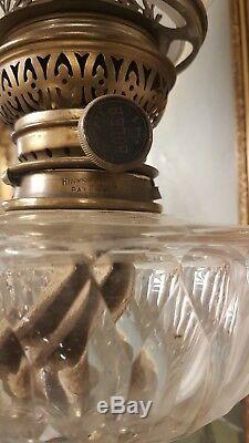 Very large Antique oil Lamp Silver plated