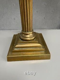 Very large brass corinthian column oil lamp base