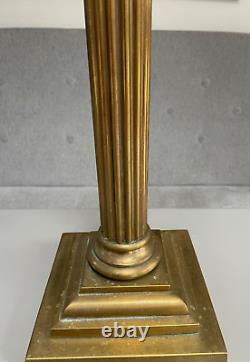 Very large brass corinthian column oil lamp base