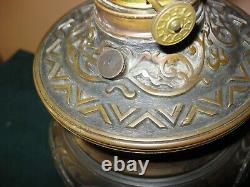 Victorian 19 century chinese bronze oil lamp