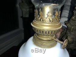 Victorian 19th Century Brass Wall Mounted Oil Lamp