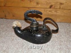 Victorian'A C Wells & Co No 5B' Miners Cast Iron Oil Single Torch Lamp