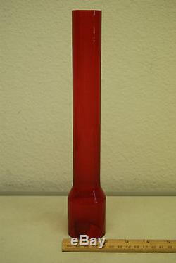 Victorian Antique Old Ruby Red Glass Oil Kerosene Student Gwtw Lamp Part Chimney