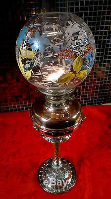 Victorian Arts & Crafts Silver Plated Oil Lamp Reid & Sons Newcastle c1880