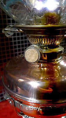 Victorian Arts & Crafts Silver Plated Oil Lamp Reid & Sons Newcastle c1880