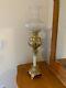 Victorian Banquet Oil Lamp Converted to Electric, 31 tall, Very Good Condition