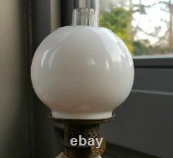 Victorian Bijou Miniature Nursery Opal White Glass Oil Lamp Shade Chimney Burner