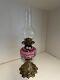 Victorian Brass Based Oil Lamp With Opaque Pink Glass Font Hinks & Son Patent