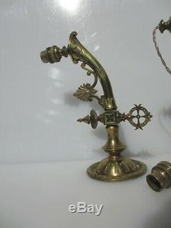 Victorian Brass Gas Wall Light Sconce Lamp Antique Old Gilt PARTS / PROJECT