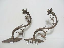 Victorian Brass Gas Wall Lights Sconces Lamps Antique Old French Georgian Lion