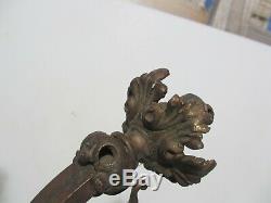 Victorian Brass Gas Wall Lights Sconces Lamps Antique Old French Georgian Lion