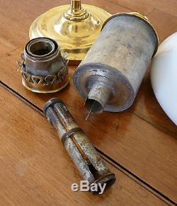 Victorian C A Kleemans 1833 patent brass Student oil lamp with period shade