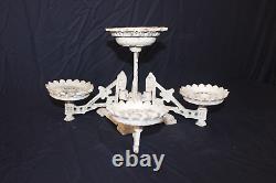 Victorian Cast Iron Oil Lamp Centerpiece Base With Four Holders