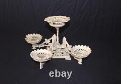 Victorian Cast Iron Oil Lamp Centerpiece Base With Four Holders
