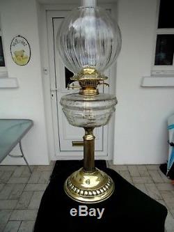 Victorian Clear Cut Glass Twin Duplex Oil Lamp