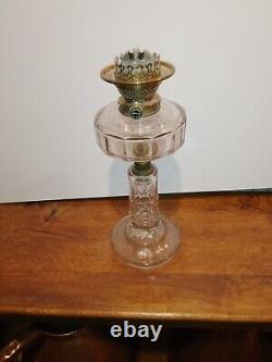 Victorian Clear Glass Oil Lamp With Messenger Burner