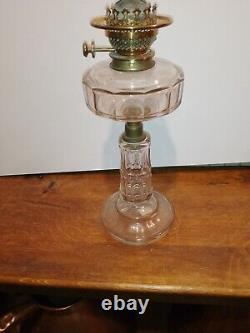 Victorian Clear Glass Oil Lamp With Messenger Burner