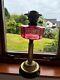 Victorian Cranberry Glass & Brass Paraffin / Oil Lamp