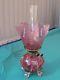 Victorian Cranberry Glass Oil Lamp / All Glass Original