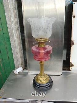 Victorian Cranberry Oil Lamp