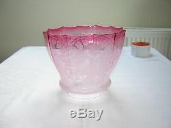Victorian Cranberry Oil Lamp Shade Perfect Condition