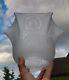 Victorian Crystal Etched Glass Oil Lamp Shade, Pristine