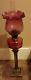 Victorian Duplex Cranberry Table/Floor Standing Oil Lamp 31inches tall
