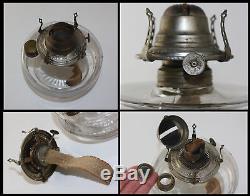 Victorian East Lake Cast Iron Wall Bracket Oil Lamp w Mercury Reflector Antique